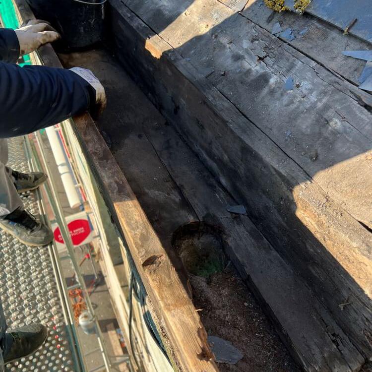 Changement d'une gouttière sur un local commercial