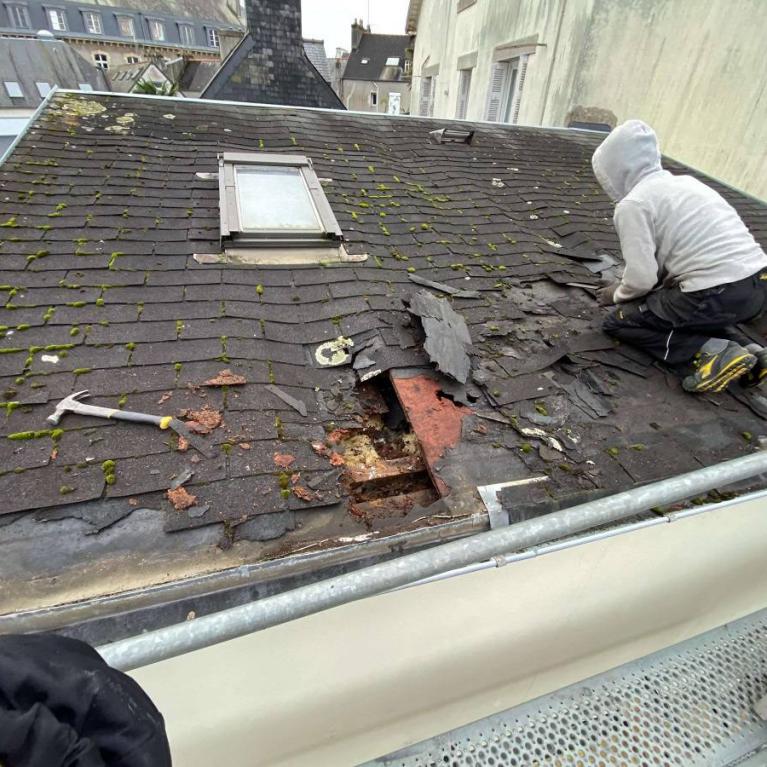 Changement d'une toiture complète sur maison située à Quimper